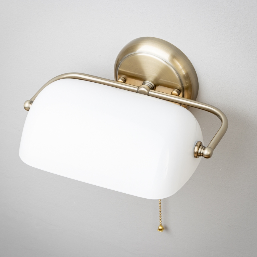 Brilagi - BANK OFFICE Wall Lamp 1xE27/60W/230V Brass/White
