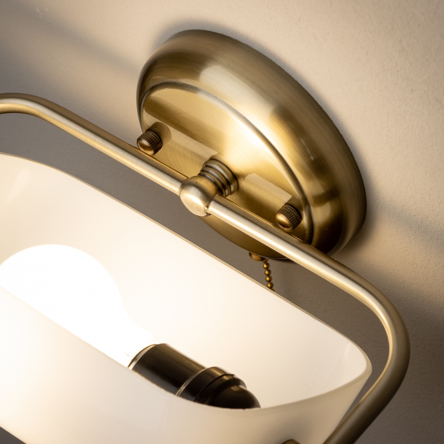 Brilagi - BANK OFFICE Wall Lamp 1xE27/60W/230V Brass/White