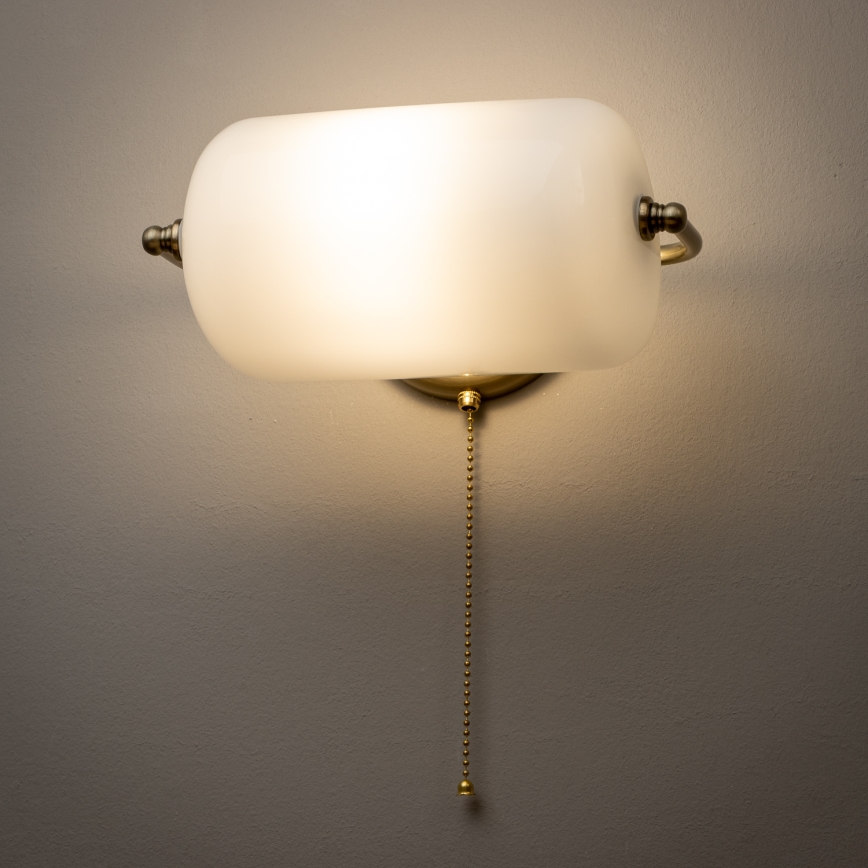 Brilagi - BANK OFFICE Wall Lamp 1xE27/60W/230V Brass/White