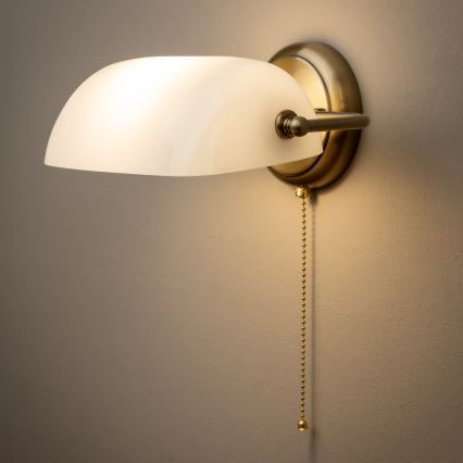 Brilagi - BANK OFFICE Wall Lamp 1xE27/60W/230V Brass/White