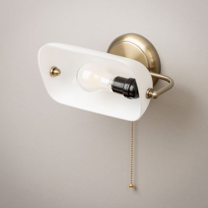 Brilagi - BANK OFFICE Wall Lamp 1xE27/60W/230V Brass/White