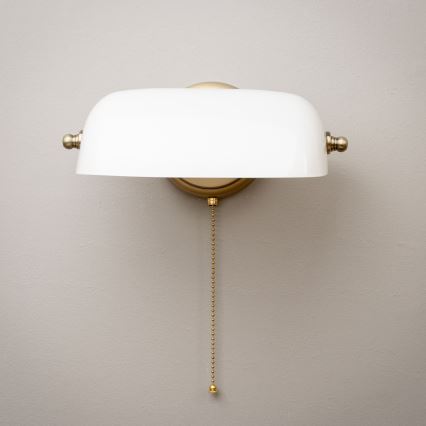 Brilagi - BANK OFFICE Wall Lamp 1xE27/60W/230V Brass/White