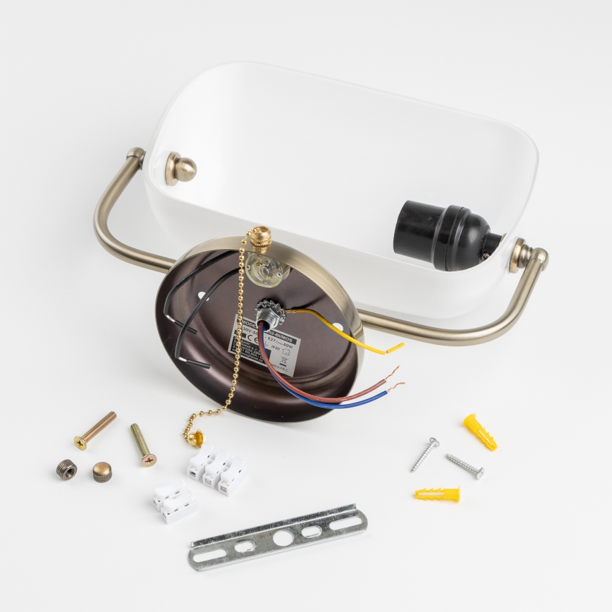 Brilagi - BANK OFFICE Wall Lamp 1xE27/60W/230V Brass/White