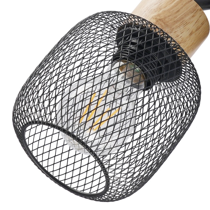 Brilagi - BASKLITE 3x E27 Spotlight, 15W/230V, Rubberwood/Black