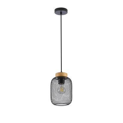 Brilagi - BASKLITE Cable-hung Pendant Light 1xE27/15W/230V Wood/Black