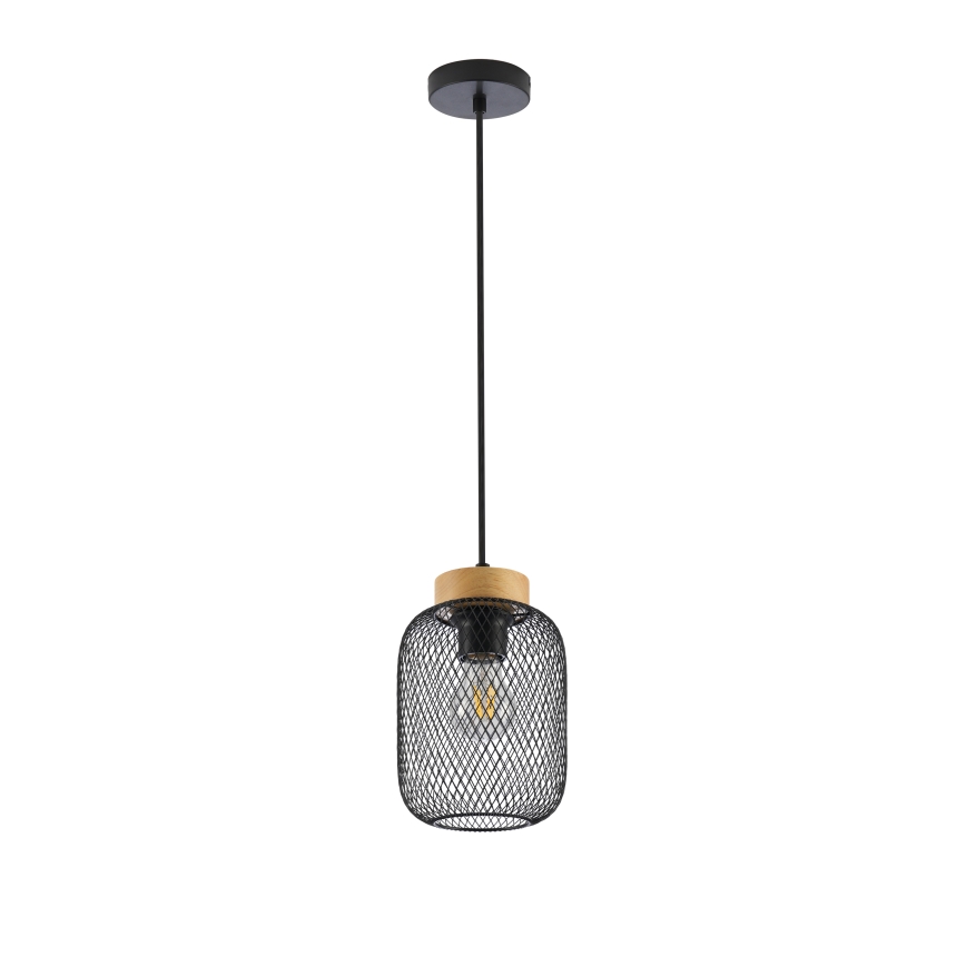 Brilagi - BASKLITE Cable-hung Pendant Light 1xE27/15W/230V Wood/Black