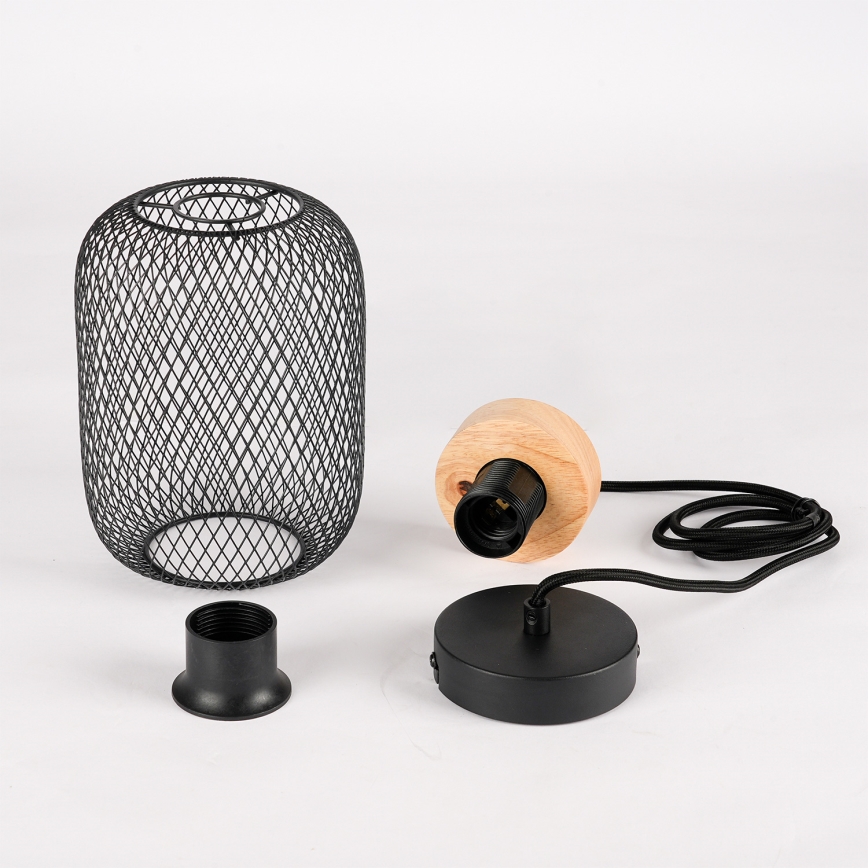 Brilagi - BASKLITE Pendant Light on Cord 1xE27/15W/230V Rubberwood/Black