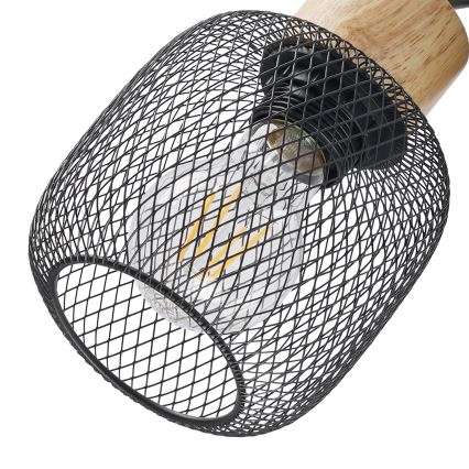 Brilagi - BASKLITE Spotlight 2xE27/15W/230V Rubberwood/Black