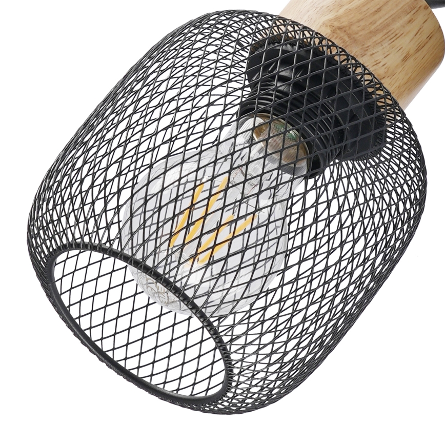 Brilagi - BASKLITE Spotlight 2xE27/15W/230V Rubberwood/Black