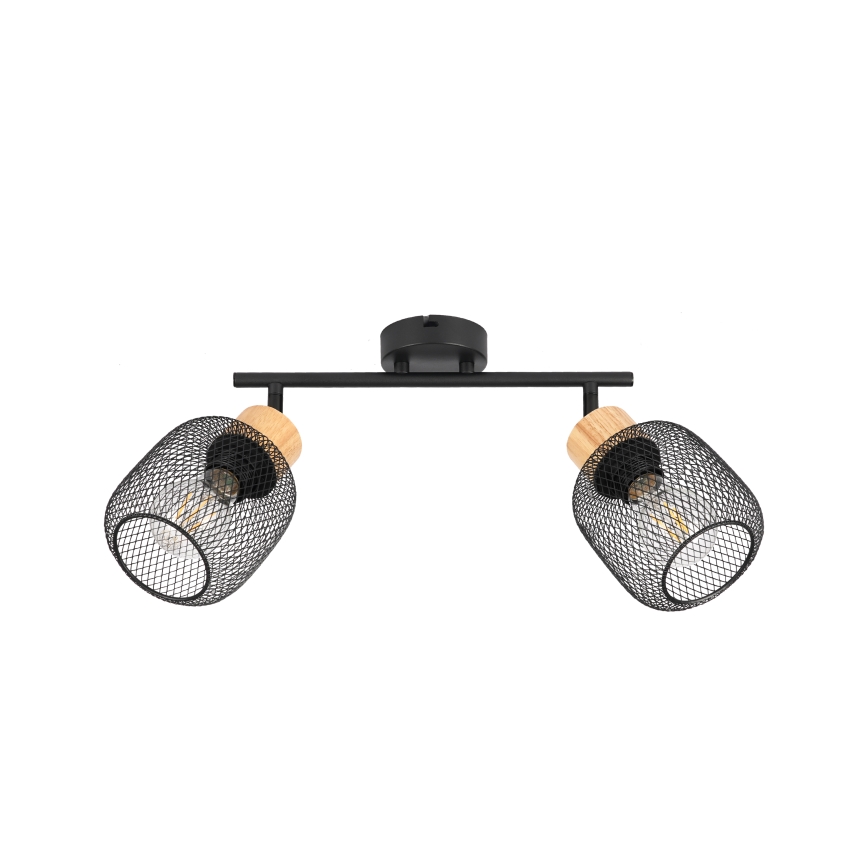 Brilagi - BASKLITE Spotlight 2xE27/15W/230V wood/black