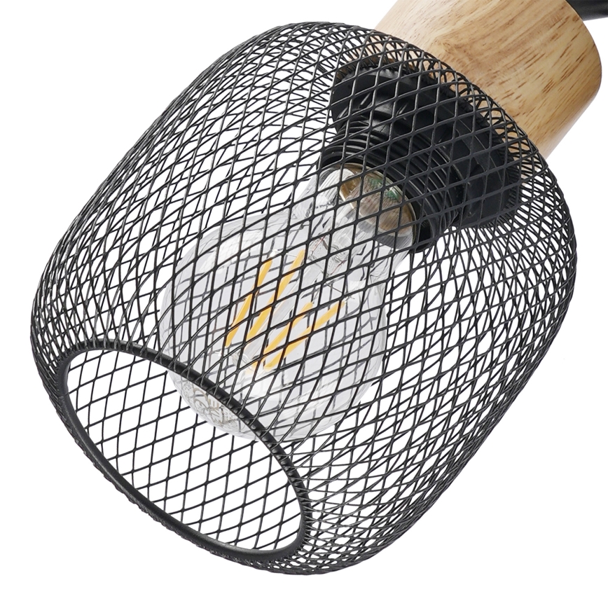 Brilagi - BASKLITE Spotlight 3xE27/15W/230V Rubberwood/Black