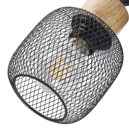 Brilagi - BASKLITE Spotlight 3xE27/15W/230V Wood/Black