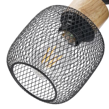 Brilagi - BASKLITE Spotlight 4xE27/15W/230V Rubberwood/Black