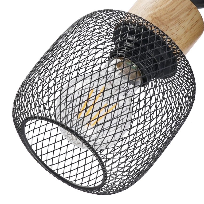 Brilagi - BASKLITE Spotlight 4xE27/15W/230V Rubberwood/Black