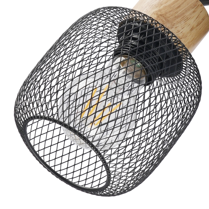 Brilagi - BASKLITE Wall Spotlight 1xE27/15W/230V Rubberwood/Black