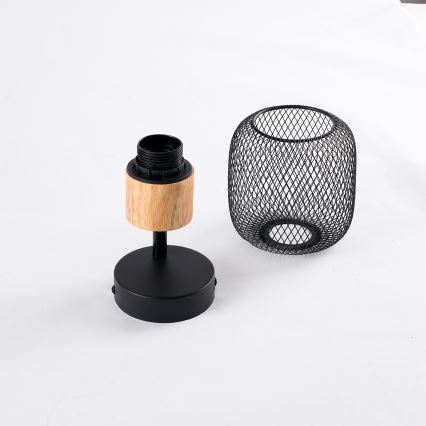 Brilagi - BASKLITE Wall Spotlight 1xE27/15W/230V Rubberwood/Black