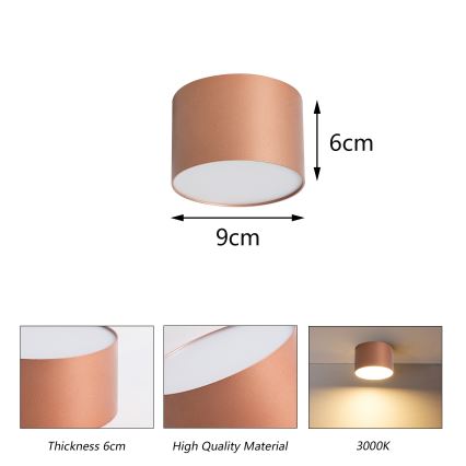 BRILAGI - Bathroom ceiling light FORIS LED/9W/230V dia. 9 cm bronze IP44 CRI 90