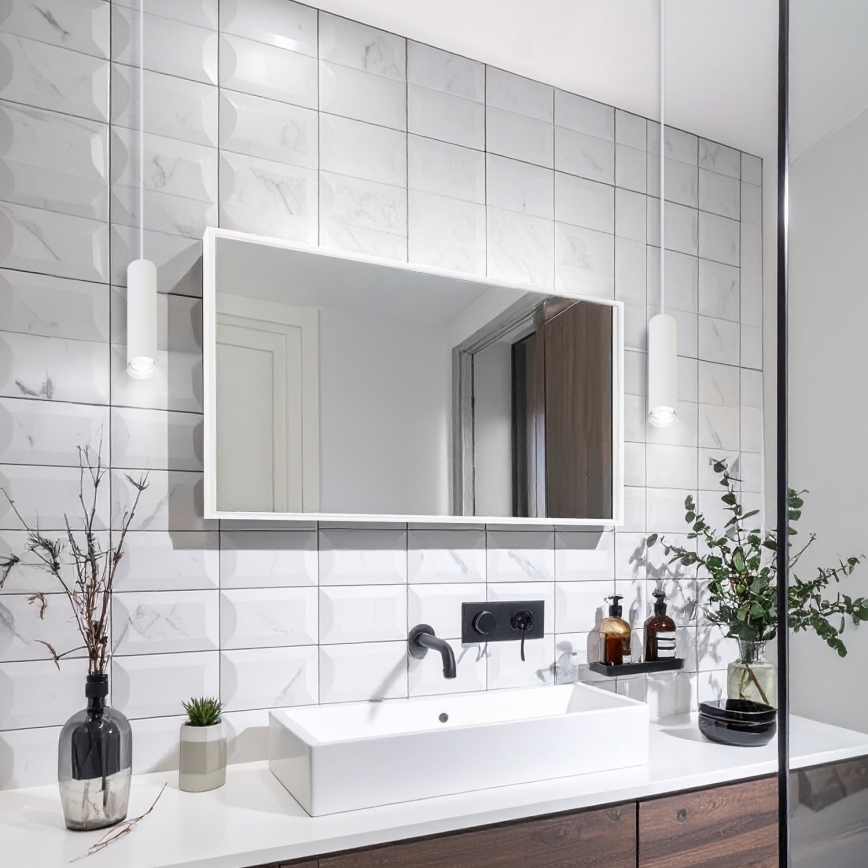 Brilagi - Bathroom chandelier on a string SELE AQUA 1xGU10/30W/230V IP44 white