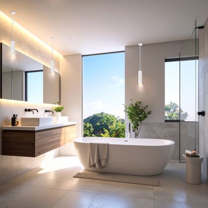 Brilagi - Bathroom chandelier on a string SELE AQUA 1xGU10/30W/230V IP44 white