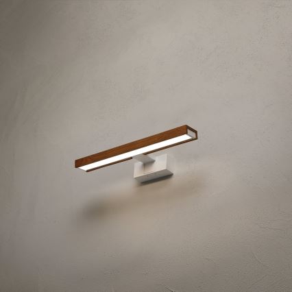 Brilagi - WOODY MIRROR 3-in-1 LED Bathroom Mirror Light, 8W/230V, 40 cm, IP44, White / Cherry Oak