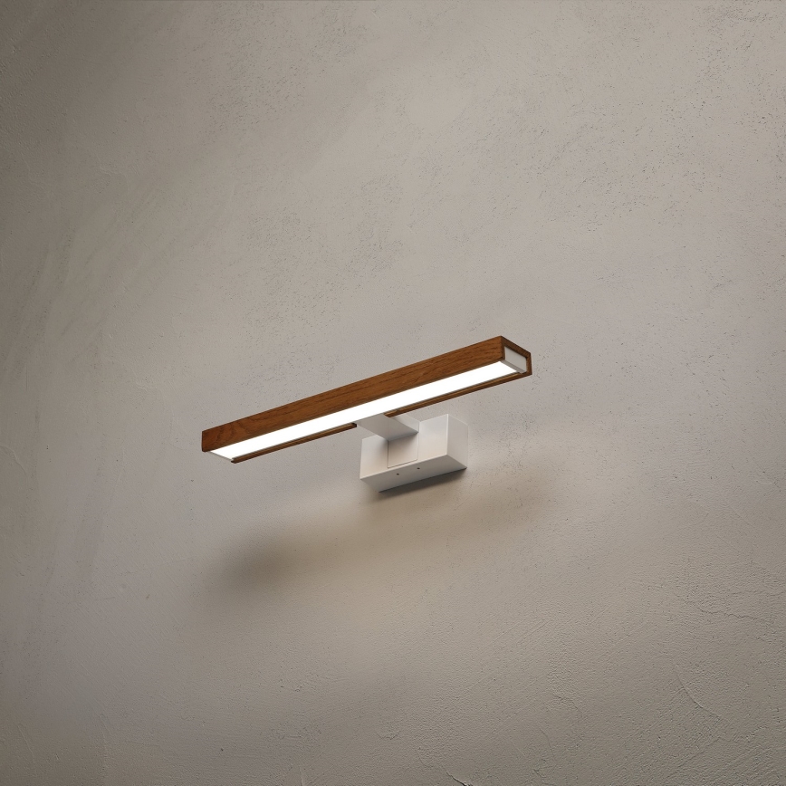 Brilagi - WOODY MIRROR 3-in-1 LED Bathroom Mirror Light, 8W/230V, 40 cm, IP44, White / Cherry Oak