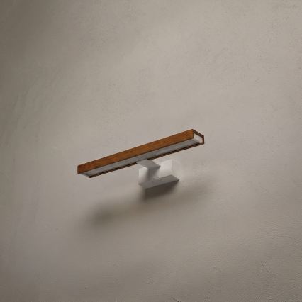 Brilagi - WOODY MIRROR 3-in-1 LED Bathroom Mirror Light, 8W/230V, 40 cm, IP44, White / Cherry Oak