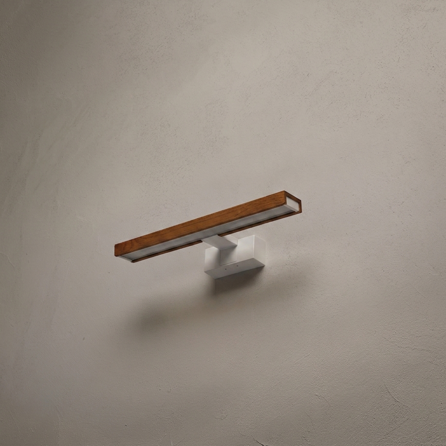 Brilagi - WOODY MIRROR 3-in-1 LED Bathroom Mirror Light, 8W/230V, 40 cm, IP44, White / Cherry Oak