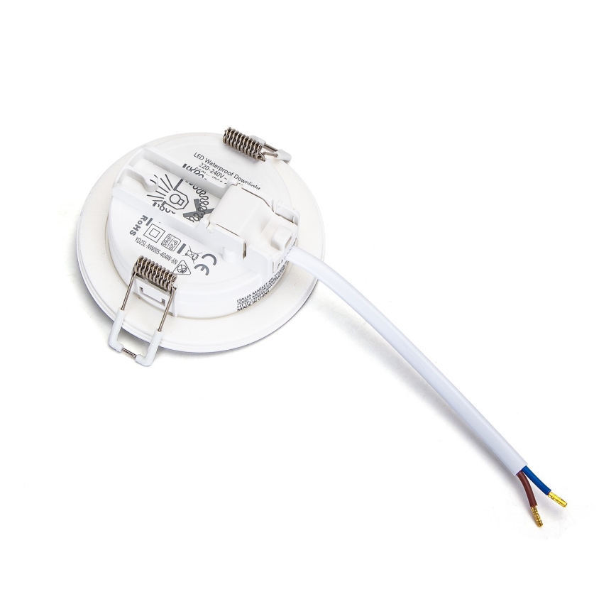 Brilagi - Bathroom LED Recessed Downlight, 9W, 230V, 4000K, White, IP65