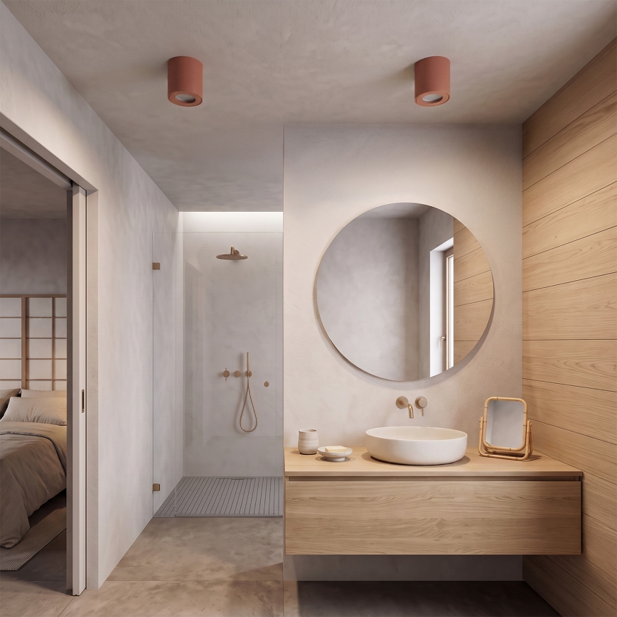 BRILAGI - Bathroom spotlight MIA 1xGU10/30W/230V 84x80 mm brown IP54