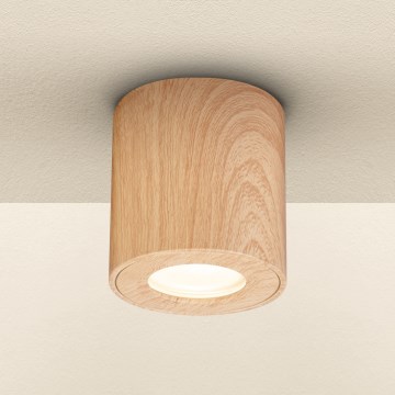 Brilagi - Bathroom spotlight MIA 1xGU10/30W/230V 84x80 mm oak decor IP44