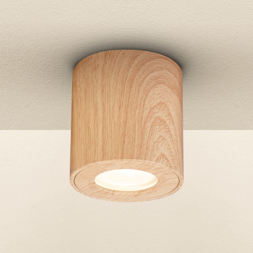 Brilagi - Bathroom spotlight MIA 1xGU10/30W/230V 84x80 mm oak decor IP44