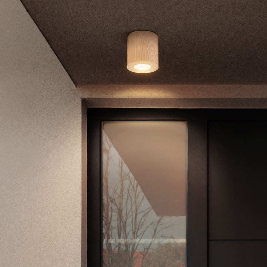 Brilagi - Bathroom spotlight MIA 1xGU10/30W/230V 84x80 mm oak decor IP44