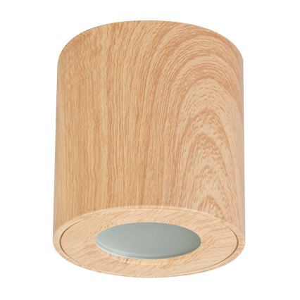 Brilagi - Bathroom spotlight MIA 1xGU10/30W/230V 84x80 mm oak decor IP44