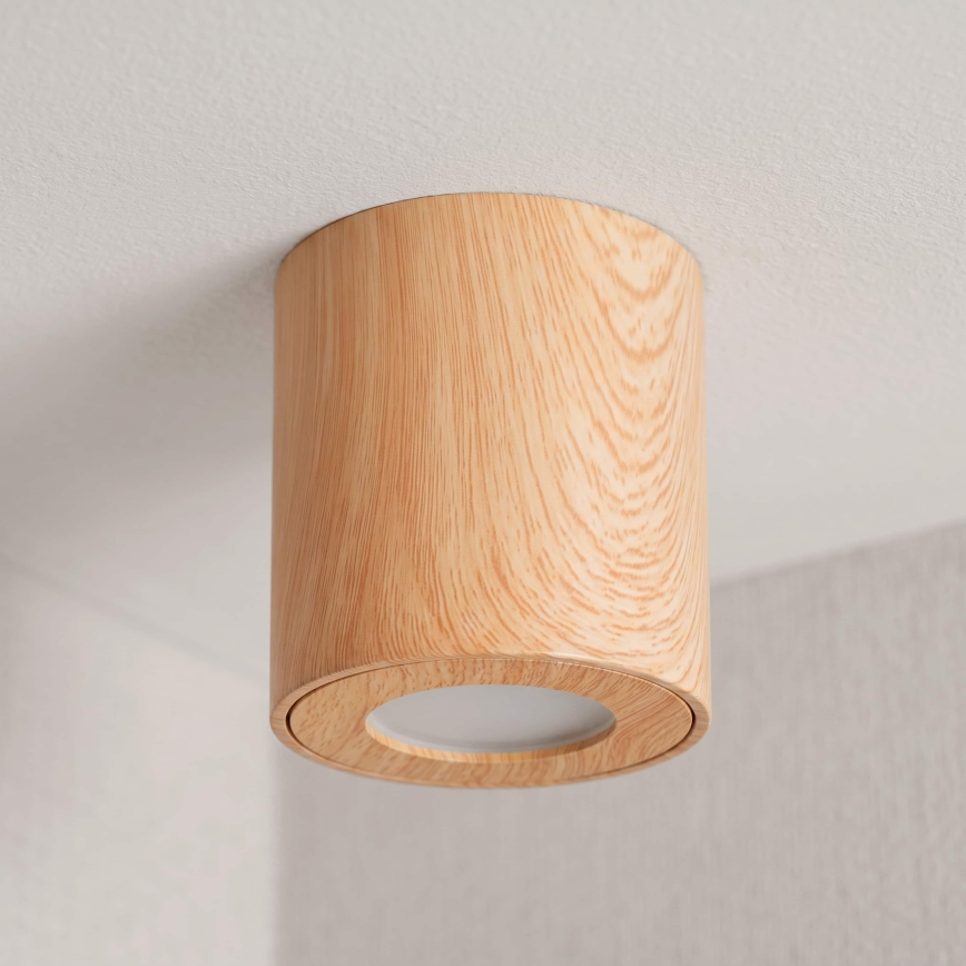 BRILAGI - Bathroom spotlight MIA 1xGU10/30W/230V 84x80 mm oak decor IP44