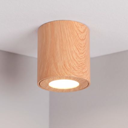 BRILAGI - Bathroom spotlight MIA 1xGU10/30W/230V 84x80 mm oak decor IP44
