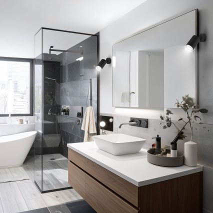 Brilagi - Bathroom spotlight SELE 1xGU10/30W/230V IP44 black