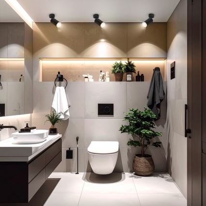 Brilagi - Bathroom spotlight SELE 1xGU10/30W/230V IP44 black