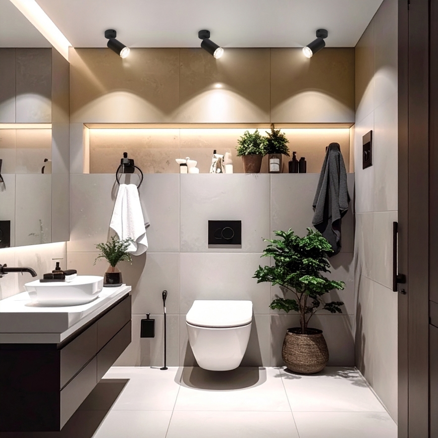 Brilagi - Bathroom spotlight SELE 1xGU10/30W/230V IP44 black
