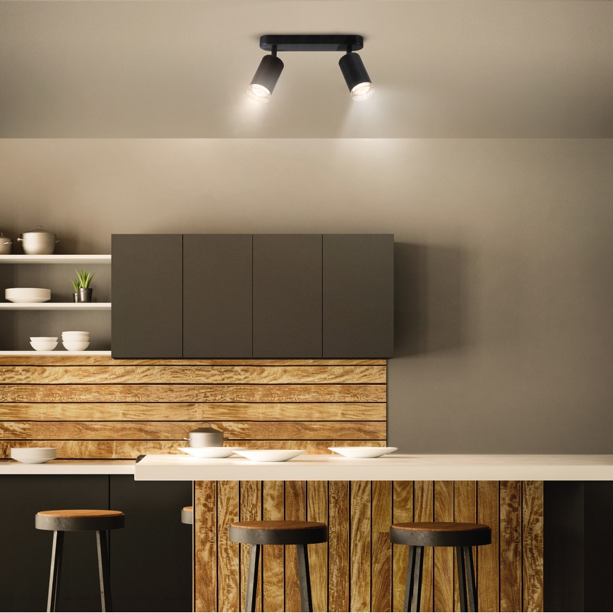 Brilagi - Bathroom spotlight SELE 2xGU10/30W/230V IP44 black