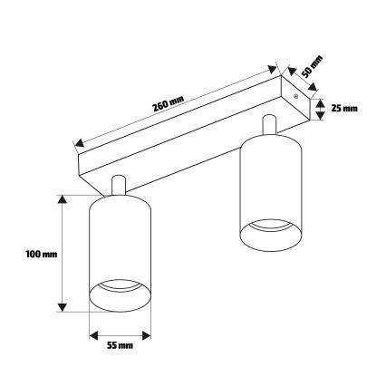 Brilagi - Bathroom spotlight SELE 2xGU10/30W/230V IP44 shiny chrome