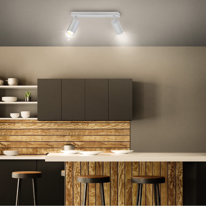 Brilagi - Bathroom spotlight SELE 2xGU10/30W/230V IP44 silver