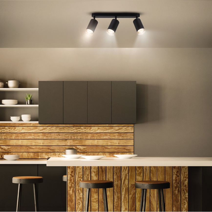 Brilagi - Bathroom spotlight SELE 3xGU10/30W/230V IP44 black