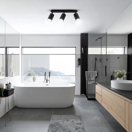 Brilagi - Bathroom spotlight SELE 3xGU10/30W/230V IP44 black