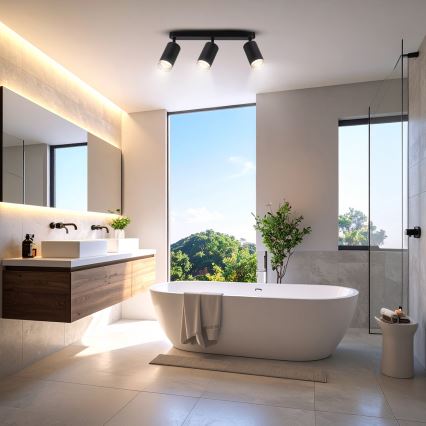 Brilagi - Bathroom spotlight SELE 3xGU10/30W/230V IP44 black