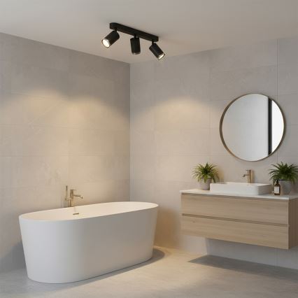 BRILAGI - Bathroom spotlight SELE 3xGU10/30W/230V IP44 black