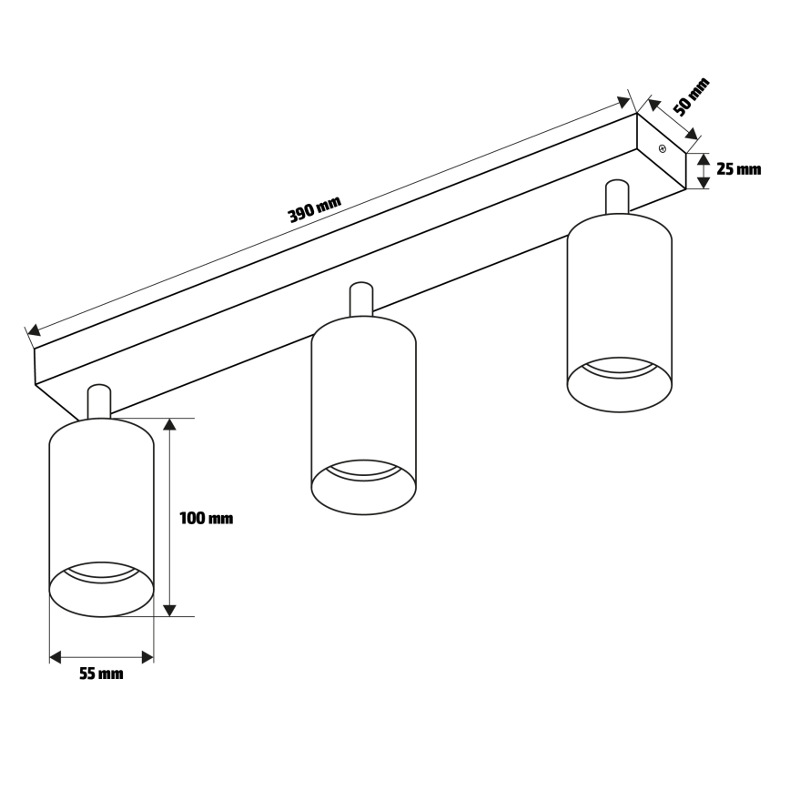 Brilagi - Bathroom spotlight SELE 3xGU10/30W/230V IP44 shiny chrome