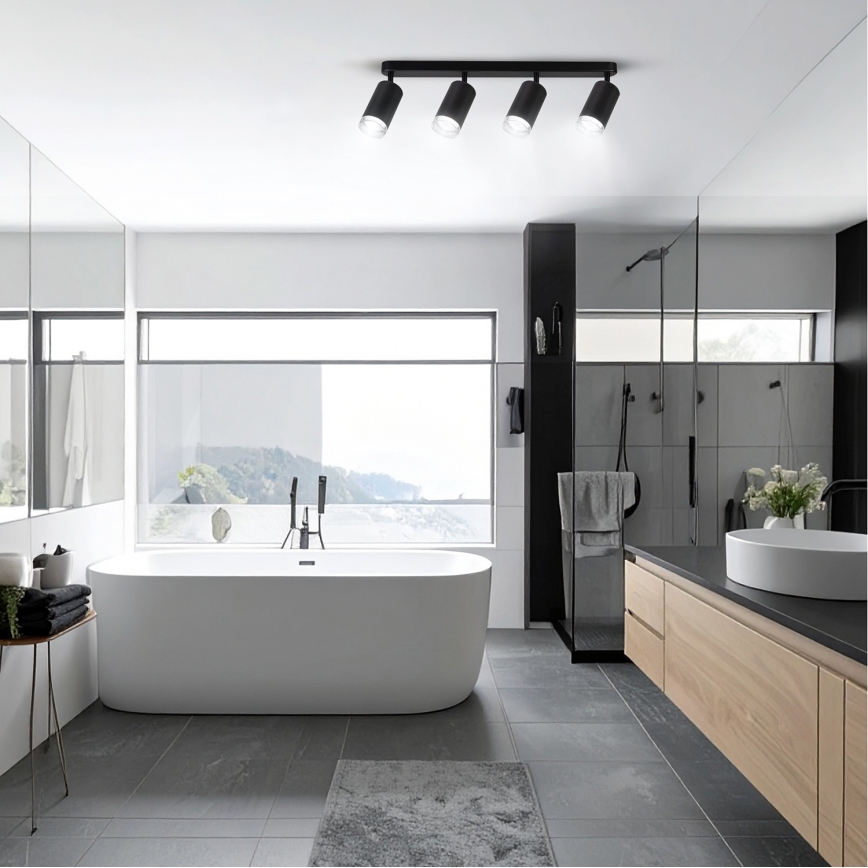 Brilagi - Bathroom spotlight SELE 4xGU10/30W/230V IP44 black