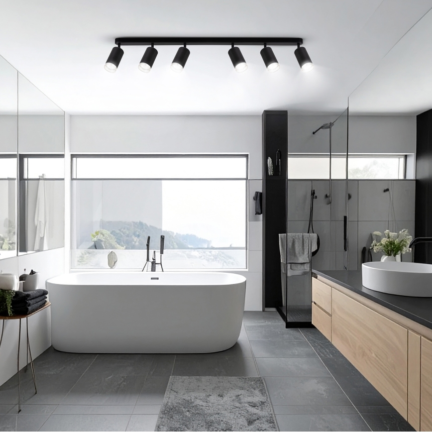Brilagi - Bathroom spotlight SELE 6xGU10/30W/230V IP44 black