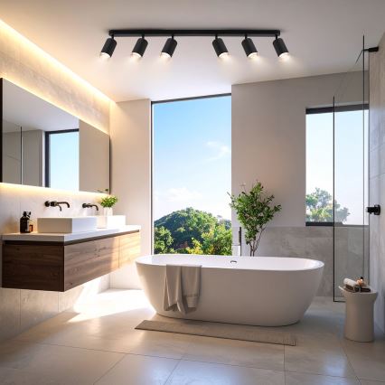 Brilagi - Bathroom spotlight SELE 6xGU10/30W/230V IP44 black