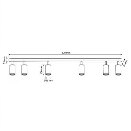 Brilagi - Bathroom spotlight SELE 6xGU10/30W/230V IP44 black